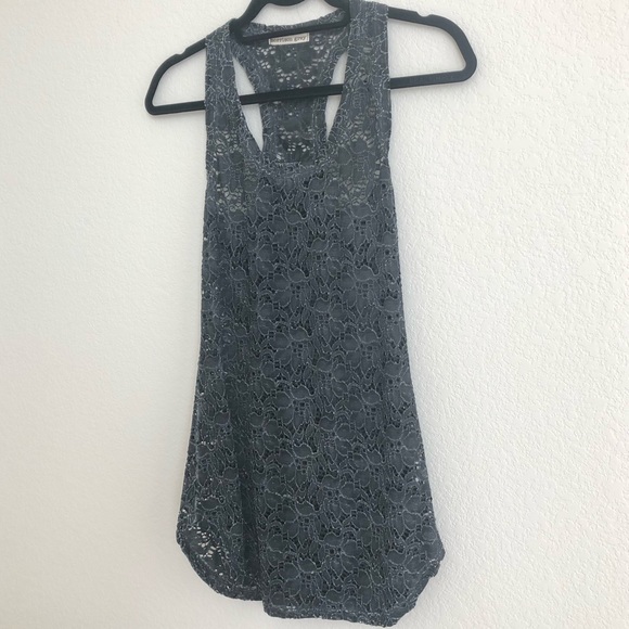Morrison Grey Racer Back Lace Tank - Picture 2 of 6